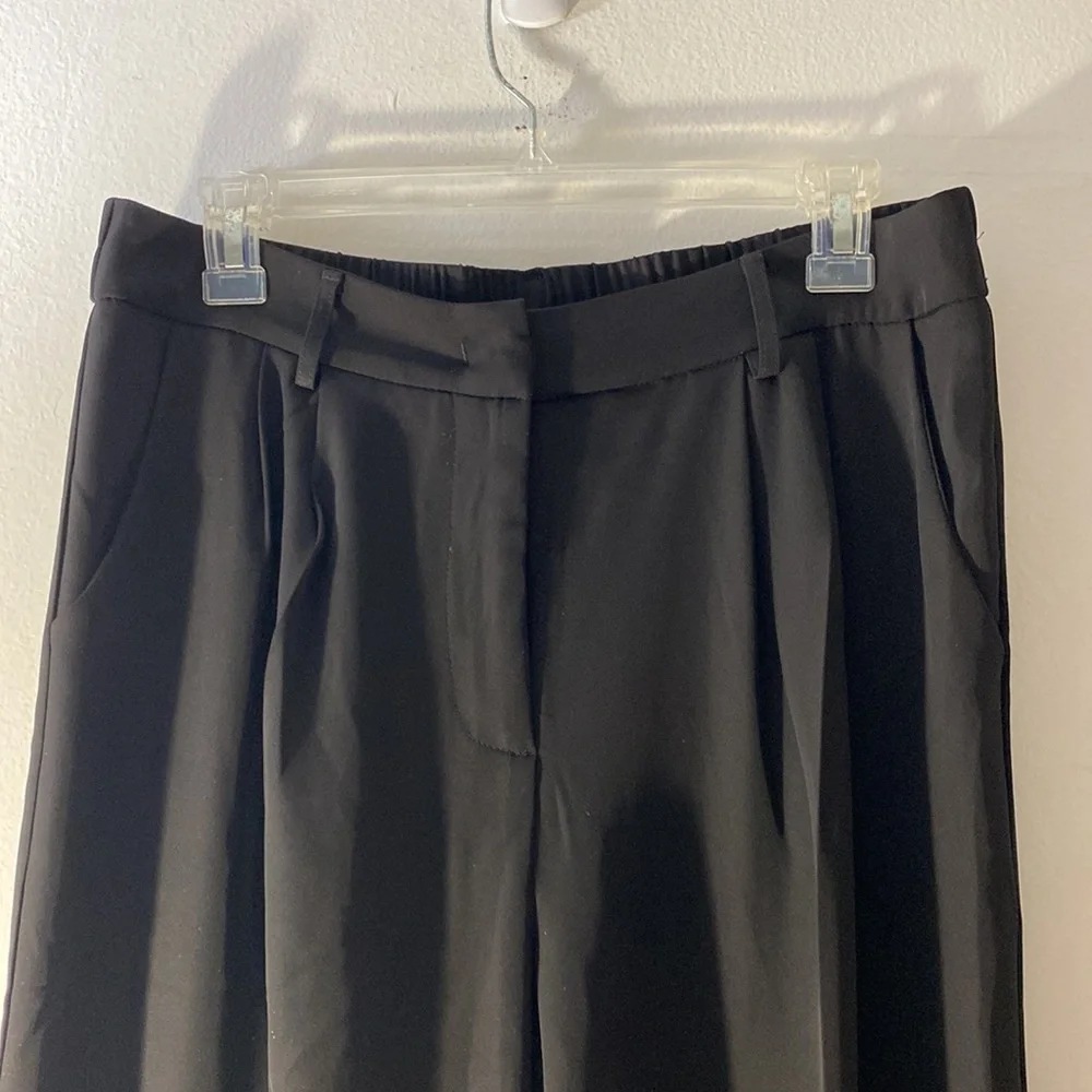 Sassy Zoey | Black Wide Leg Trouser Pants - Picture 2 of 10